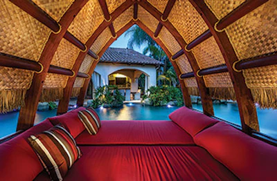 The pavilion used in this project was built in Bali, disassembled, shipped and reassembled on site. - Click to enlarge