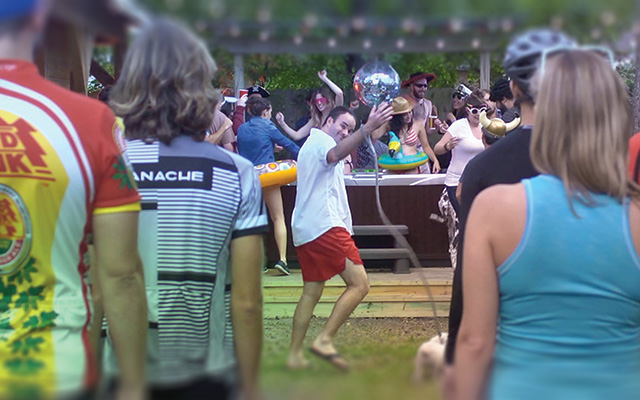 “Thou Shall Not Covet Thy Neighbor’s Life” (pictured above) is one of three videos Schramm and his team made to promote I Heart Hot Tubs. With nearly 80,000 views, it’s also the most popular.