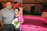 Breast cancer survivor Traci Andrews was the lucky winner of a special-edition pink hot tub.