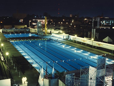 USC's McDonald's Swim Stadium, aquatics venue for the 1984 Los Angeles Summer Olympic Games. Photo courtesy of Rowley International.