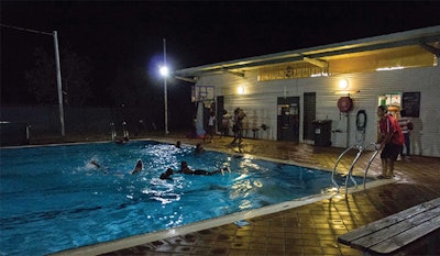 Fitzroy Crossing pool on a hot summer's evening.