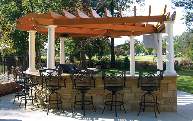 Studies show millennials are hungry for backyards like these, with defined decks and/or pavement and shade structures. (Photos courtesy of HB&G Building Products.)