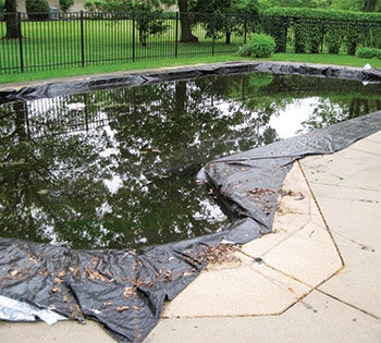 When water and debris are left to collect on traditional solid winter covers, the resulting mess can be become an intolerable eyesore for many homeowners.