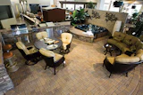 The showroom at Imagine Backyard Living illustrates the many ways portable spas and outdoor furniture can intertwine.