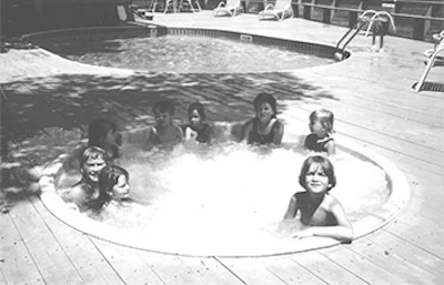 The sunny optimism of the early spa days is captured perfectly in this photo of a group of young people enjoying the water. It was always about the water, then and now.