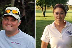 2016 Pleatco Perfect Pool Guy Cory Eagles, of Eagles Pool Services (Moncton NB, Canada), and 2016 Pleatco Perfect Pool Gal Jennifer Del Vaglio, of East End Pool King (Southold, N.Y.).