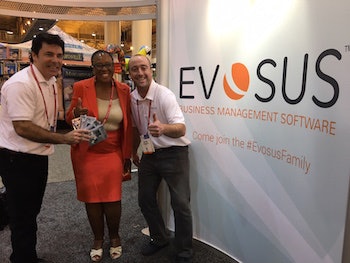 Pamela Singletary (middle), winner of Tuesday’s $500 Visa gift card prize after Evosus Family Feud.
