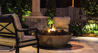 Amenities such as fire features and outdoor furnishings afford opportunities to create harmonious designs.