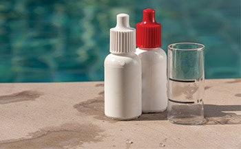 Liquid reagent bottles such as these should be kept clean and stored in a cool, dry place.
