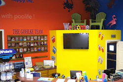 Gohlke Pools in Denton, Texas, uses bright colors to engage customers and emphasize the fun message behind its products.