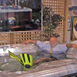 Jim Van Fleet, owner of Mainely Tubs, enjoys a relaxing dip in his showroom.