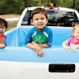 Stretch the vinyl over the edges of your truck bed, fill with water and enjoy.