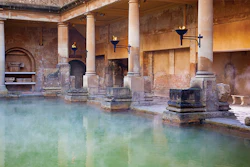 The Great Bath, part of the Roman baths in the U.K.
