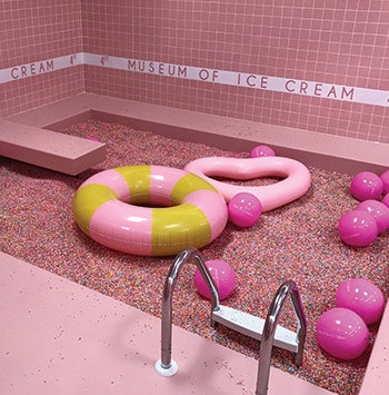 This delicious-looking swimming pool is filled with 11,000 pounds of plastic sprinkles. - Click to enlarge