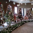 The tree display stands at the front of the store.