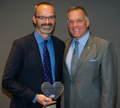 From left: Troy R. Wicks with Edward Metcalf