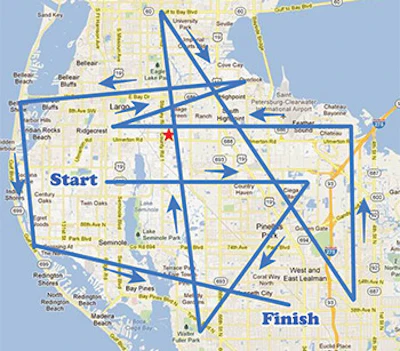 Lots of long, straight lines on a route map are a bad sign.