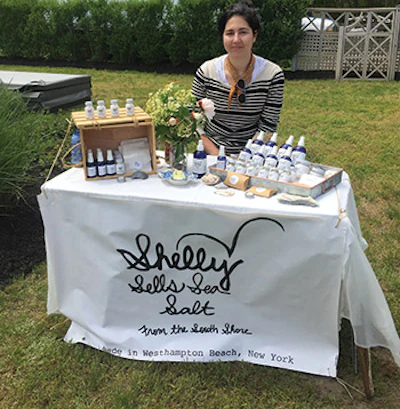 A local small business, Shelly Sells Sea Salt, displays its wares.