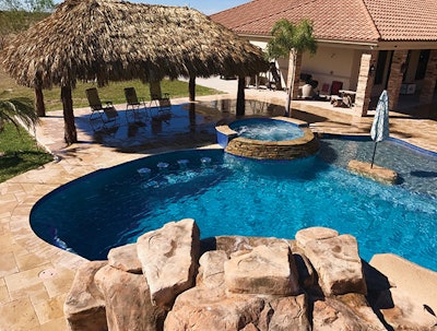 Fabulous use of well-planned zones make this project from South Texas Pools a multi-dimensional relaxation haven. (Photo courtesy of South Texas Pools)