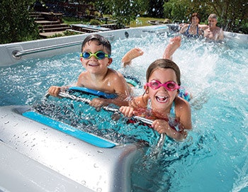Swim spas, such as these models from Endless Pools, offer an exciting alternative to traditional pools and hot tubs that appeals to people of all ages.