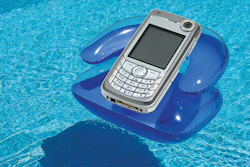 Cellphone On Raft In Pool 618 Feat
