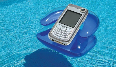 Cellphone On Raft In Pool 618 Feat
