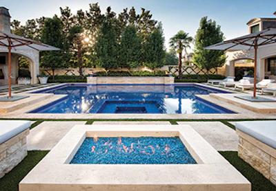 Category: Spas Built in Conjunction with Swimming Pools By: First Class Pools & Spas, Sachse, Texas (Click to enlarge)