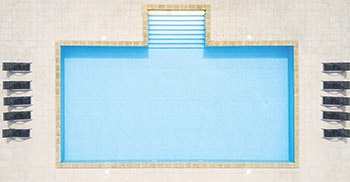 Per a una piscina d'aquesta mida, Kenny col·locaria quatre o fins i tot sis skimmers per a un funcionament òptim.