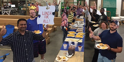 After accomplishing a goal, employees were rewarded with a lunch of their choice.