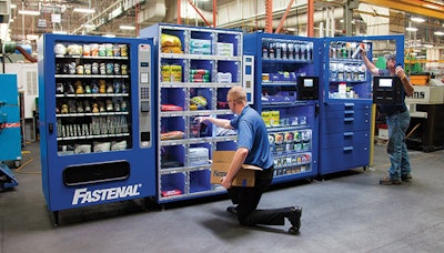 In addition to vending machines, Fastenal offers lockers to securely store larger equipment. (Image courtesy of Fastenal)