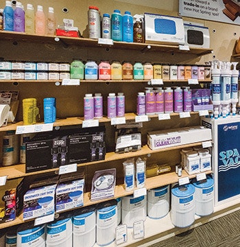 Dealers call on distributors for the latest and greatest products to stock their showroom's shelves. (Photo courtesy of Mountain Hot Tub. Photo by Jennifer Nease.)