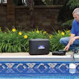 Lance Anderson demonstrates his company’s rapid water loss sensing system, a new tool that can dramatically expedite the leak detection process.