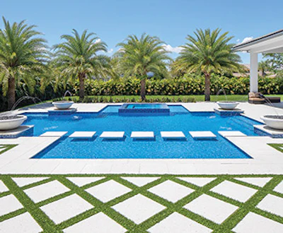 Category: Concrete, Traditional (601 sq. ft. or more) By: Van Kirk & Sons Pools & Spas, Deerfield Beach, Fla.