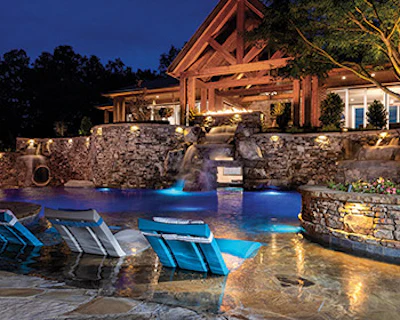 Category: Concrete, Freeform (601 sq. ft. or more) By: J.Brownlee Design / Serenity Hardscapes, Franklin, Tenn. / Cordova, Tenn.