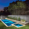In this renovation, Bowen Pools updated the coping with a new ice travertine, updated the tile and plastered the pool with Wet Edge Technologies Grigio Treasure, which is a polished finish. The pool’s equipment was replaced with newer, more efficient Jandy equipment. Automation was also added, so the client can control the system from their phone. (Photo courtesy Bowen Pools, Landscaping by Lawns of Dallas, Photography by Nick Allen Photography)
