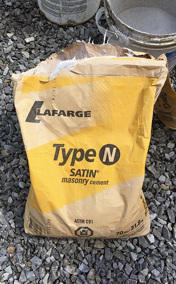 Type N cement is recommended, mixed to the proportions indicated in ASTM C-270, with a finished compressive strength of 750 PSI max.