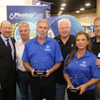 Dick Abare is awarded the Pleatco Perfect Pool Guy award next to the 2018 Pleatco Perfect Gal, Andrea Nannini.