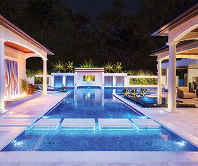 Category: Concrete, Geometric (601 sq. ft. or more) By: Ryan Hughes Design, Palm Harbor, Fla.