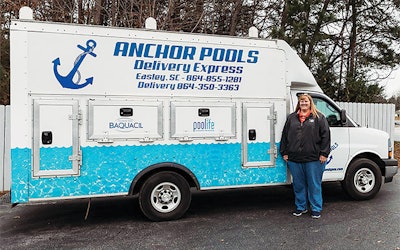 Jane Merritt of Anchor Pools started the delivery service in 2019. It left the company perfectly positioned to deal with the customer supply problems of COVID.
