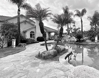 The pool as it was — a rambling, dated 63-foot long gunite pool in El Cajon, Calif.