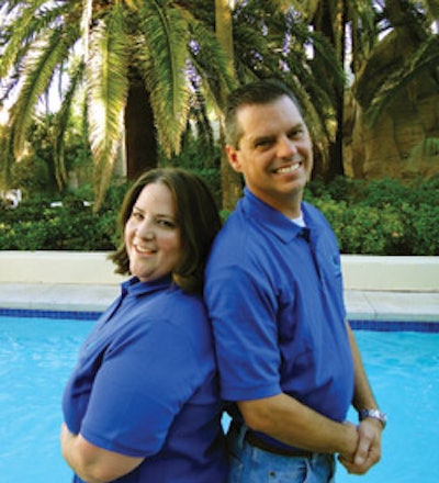2011 Perfect Pool Guy Rich Tarricone pictured next to 2011 Perfect Pool Gal Sabrina Clonts.