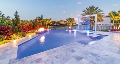 Category: Pools with a vanishing edge By: Van Kirk & Sons Pools & Spas, Deerfield Beach, Fla.