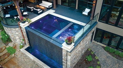 Category: ELEVATED POOL AND/OR SPA STRUCTURE By: High-Tech Pools, North Olmsted, Ohio