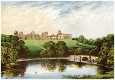 Croome Park in Worcestershire, England, as it appeared back in Lancelot Brown’s day, from an original painting by Benjamin Fawcett and Alexander Francis Lydon. This foreground scene, which appears so exquisitely natural, is actually an enormous, man-made water feature built both for its serene aesthetic and to solve the estate’s drainage problems.