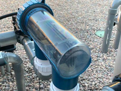 Powerclean® Salt cell installed on a pool pad.