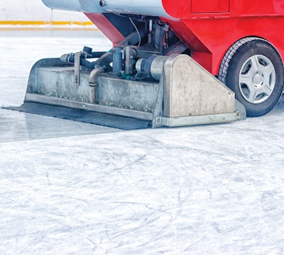 A skating rink is a large (32,000-gallon), thin, frozen pool. A Zamboni ice-resurfacer shaves about 2500 pounds of scratched, chipped and dirty ice off the surface, not unlike our pool skimmer netting.