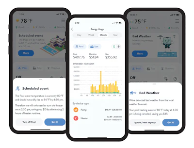 “The interface can tell you all kinds of things. Say you want to heat the pool to 91 degrees. It’ll tell you, ‘It’s going to take you eight hours and 41 minutes at a cost of approximately this, would you like to continue?’ So you know the cost before you hit that button.” —Jeff Neamand, AquaSun Pools