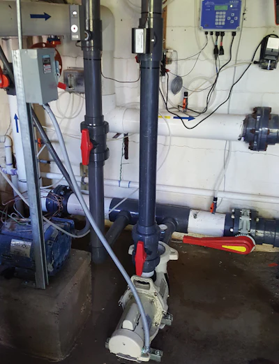 The proper way to move pool water through a heater is to use a separate pump, which offers a number of advantages.