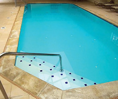 Pool steps are a poor location to take a water sample.
