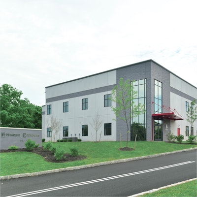 The Pegasus Products factory in Somerville, N.J. On the factory roof is an array of solar panels generating clean, sustainable energy for use on the factory floor.